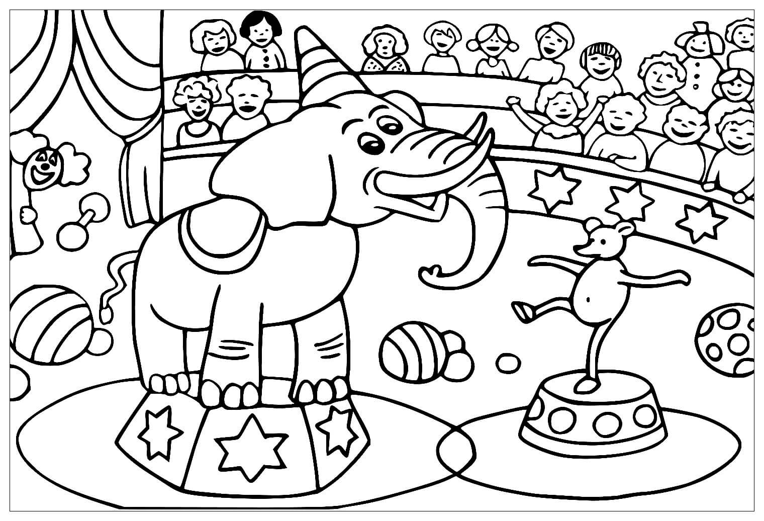 personagens de circo para pintar