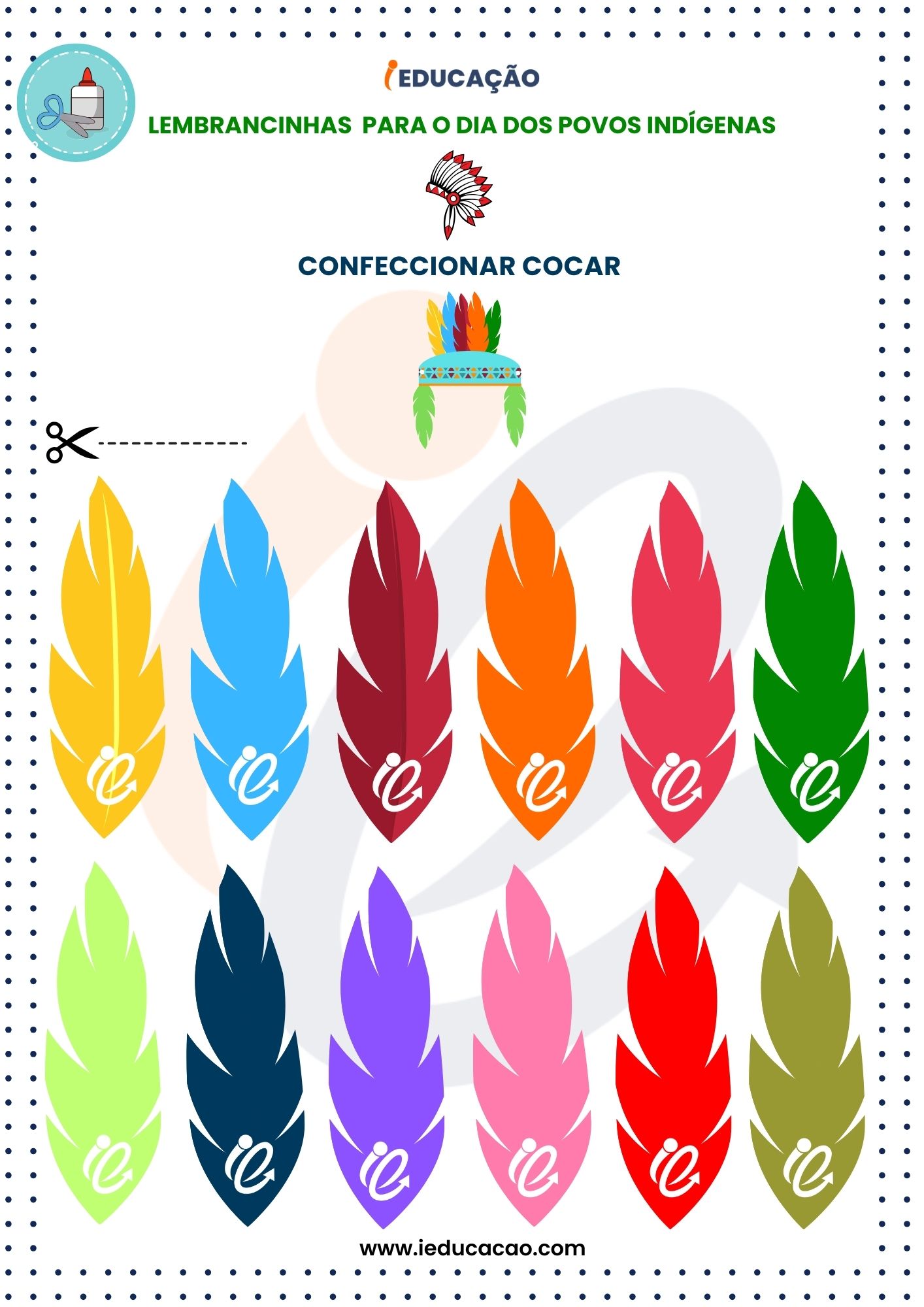cocar de festa junina para imprimir