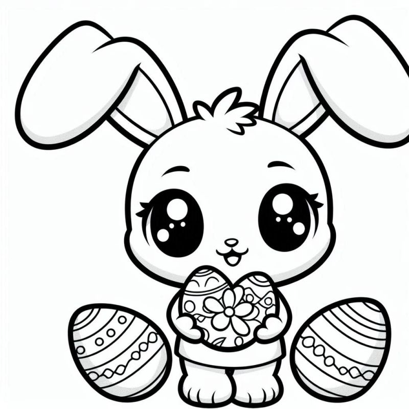 desenho de coelho da páscoa simples para iniciantes