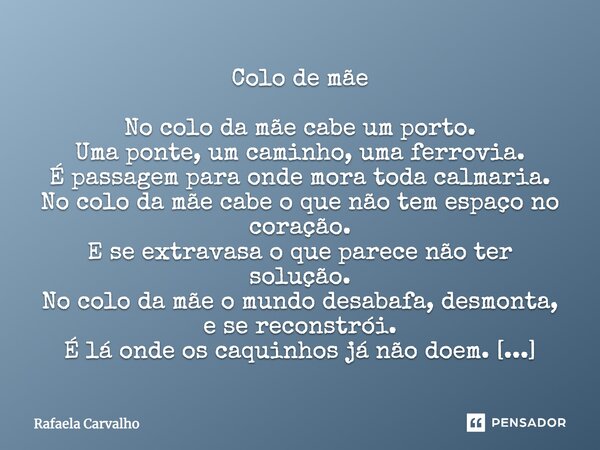 significado de colo de mãe