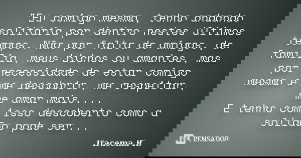 refletindo sobre a solitude