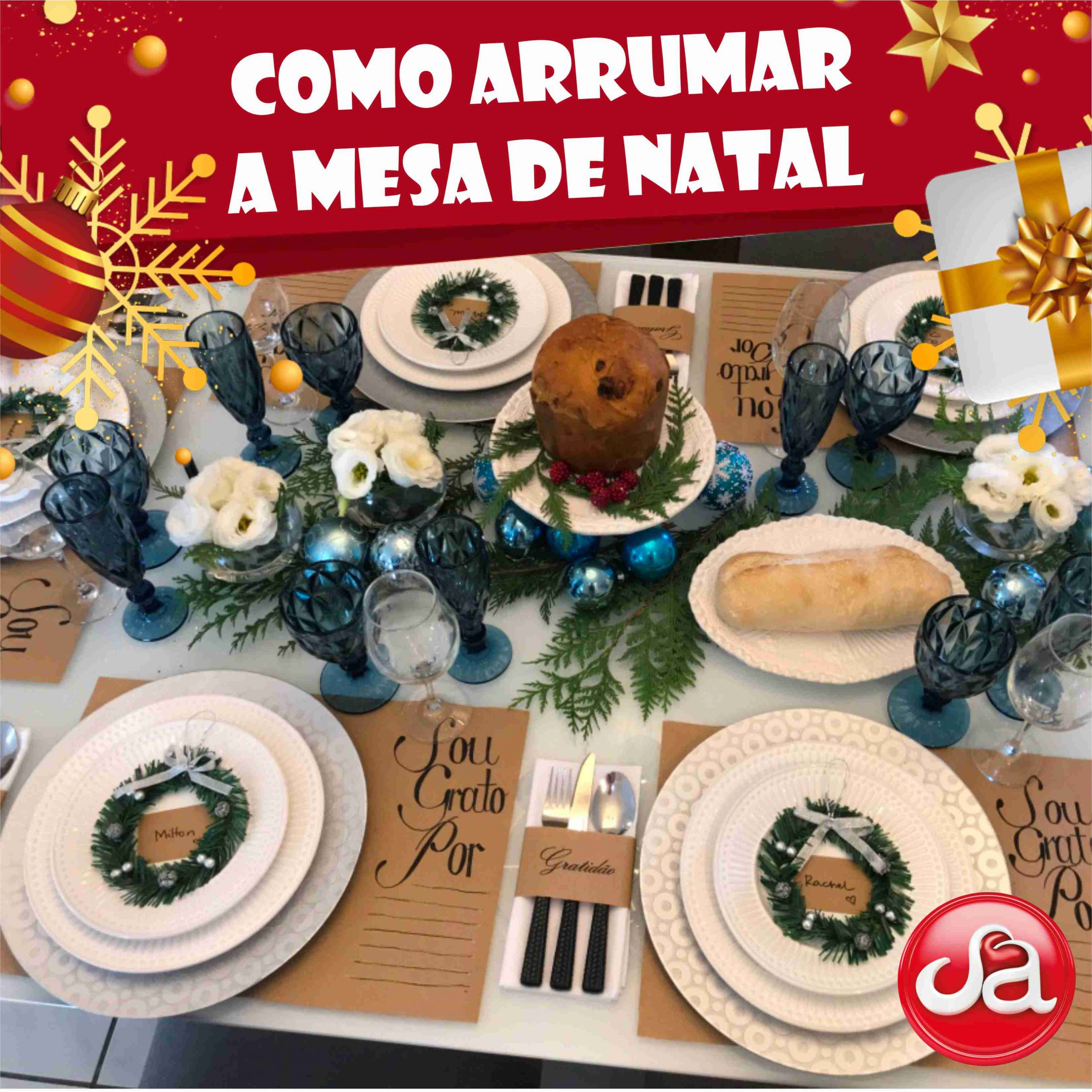 como arrumar mesa de natal