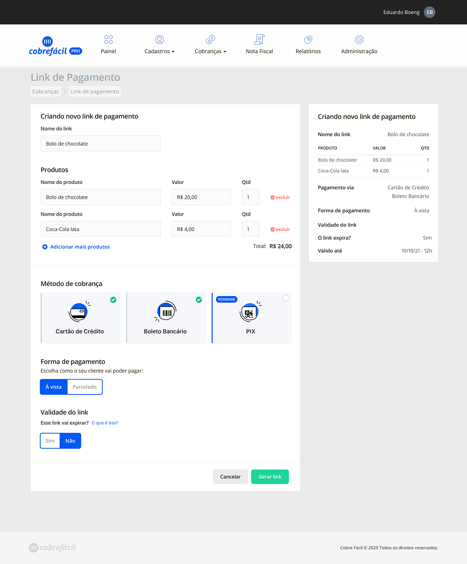 como criar um link de pagamento para clientes