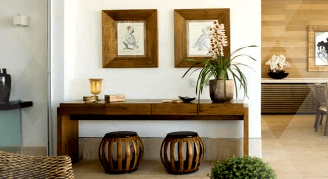 Decoração de aparador minimalista