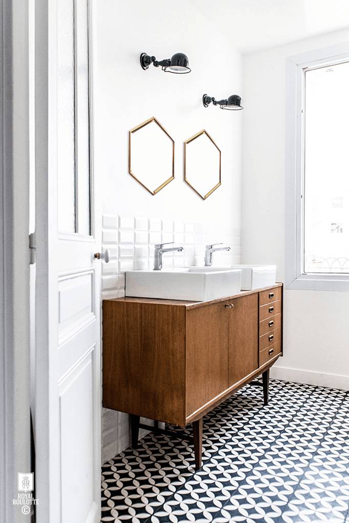 ideias de banheiro escandinavo com subway tile