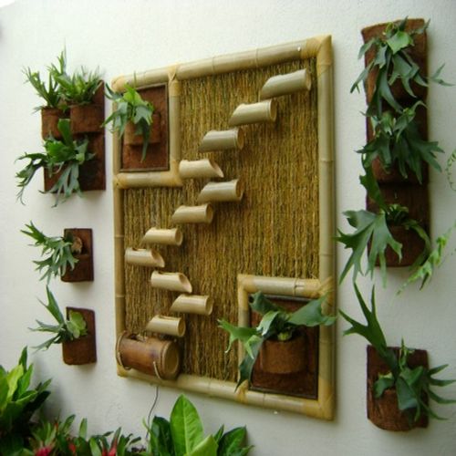 como fazer um jardim vertical de bambu