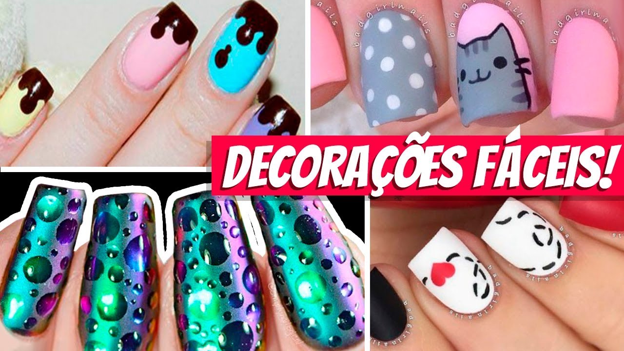 como fazer unhas decoradas simples sozinha