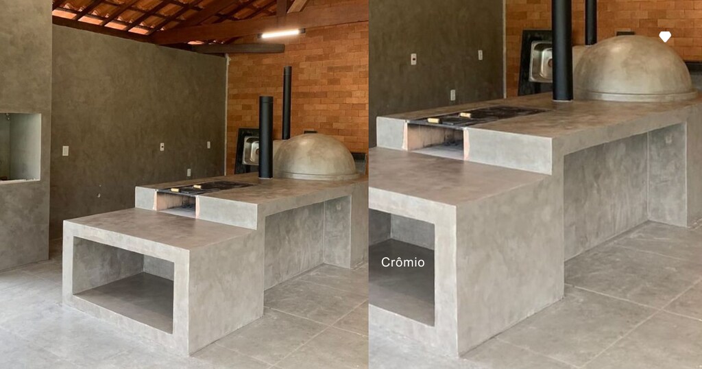 ideias bancada concreto aparente cozinha moderna