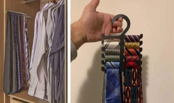 como organizar cintos e gravatas