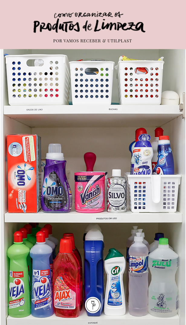 como organizar os produtos de limpeza