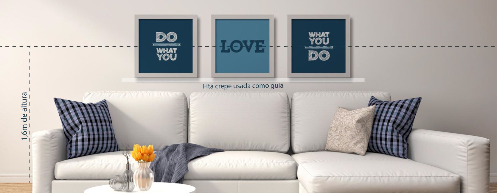 Soluções criativas para pendurar quadros sem furar a parede