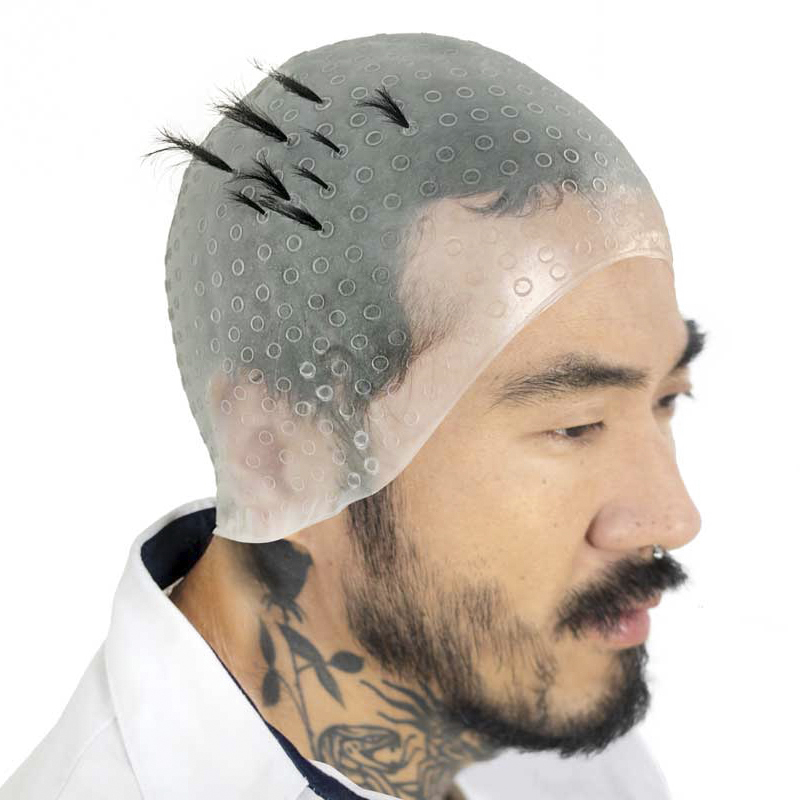 ideias de mechas finas com touca de silicone para um visual natural