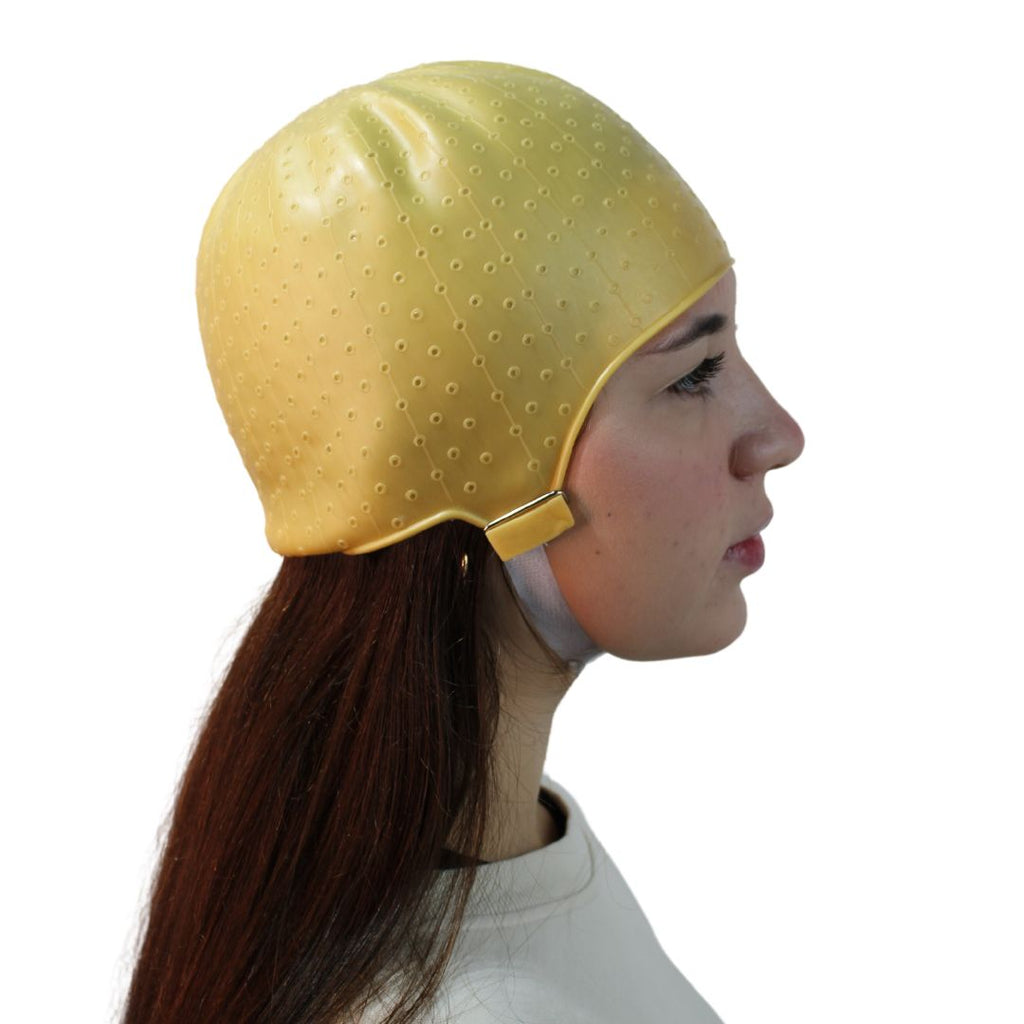 como puxar mechas finas com touca de silicone