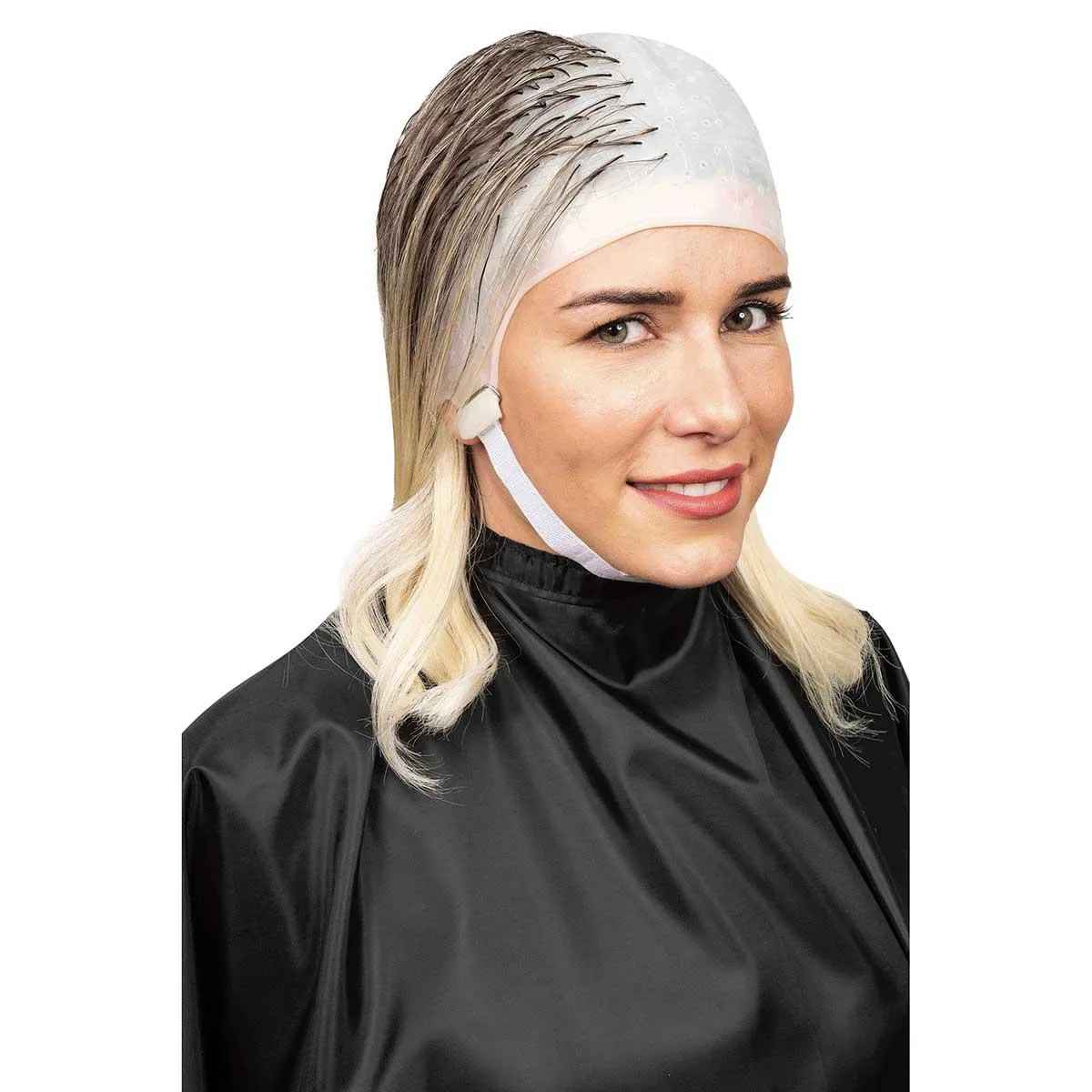 ideias de mechas finas com touca de silicone para um visual natural