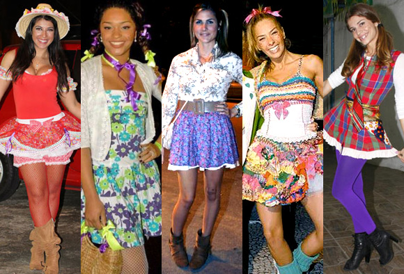 look festa junina barato com roupas que tenho
