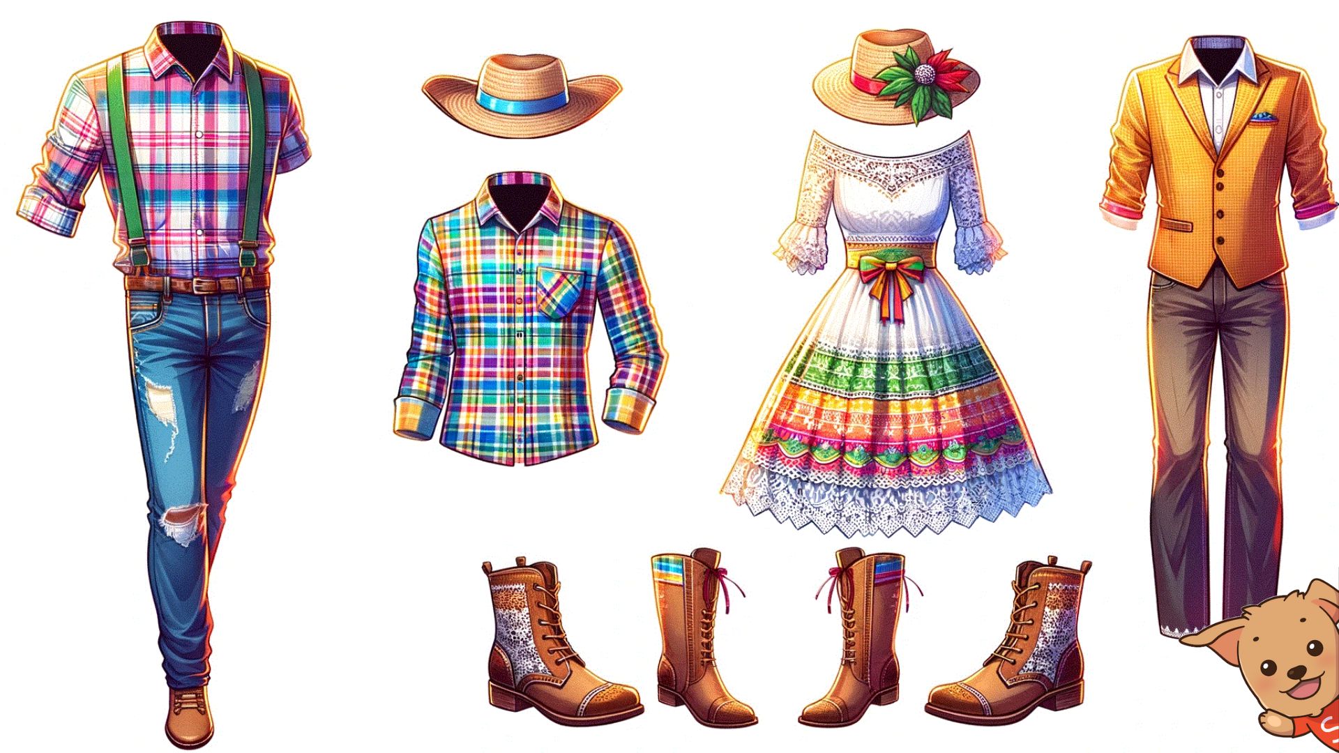look festa junina barato com roupas que tenho