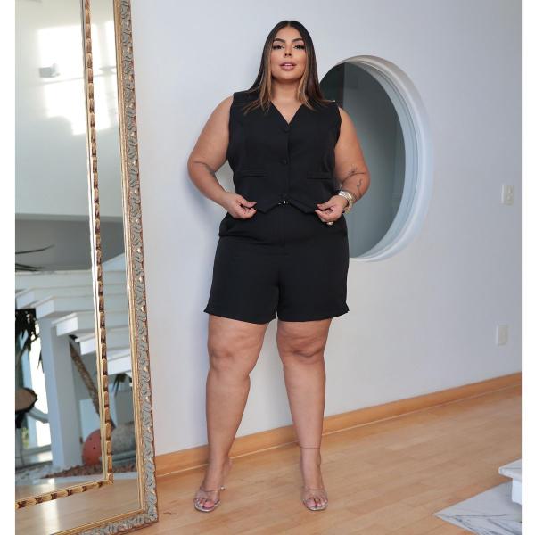 Conjunto alfaiataria feminino plus size crepe