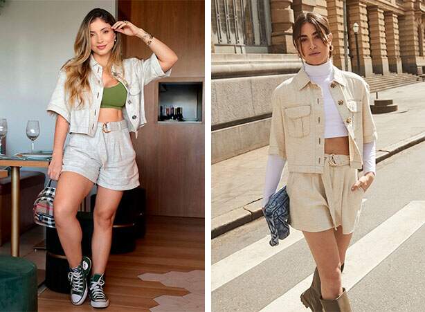 conjunto camisa e shorts feminino