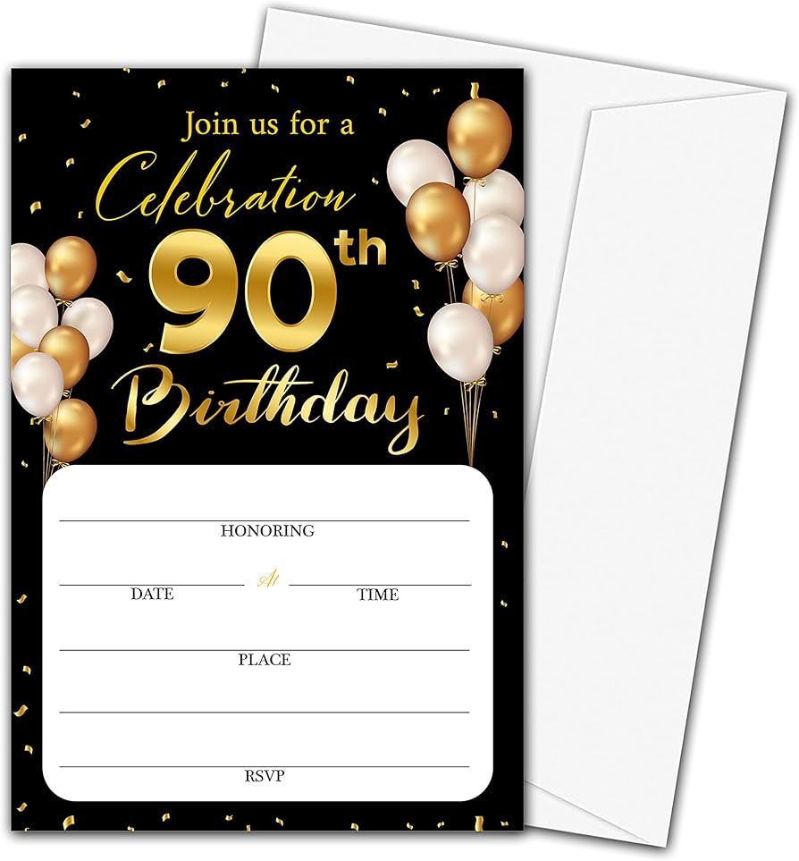 convite 90 anos elegante