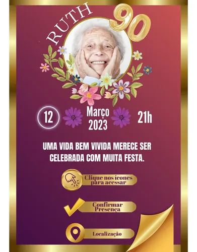 frases para convite 90 anos