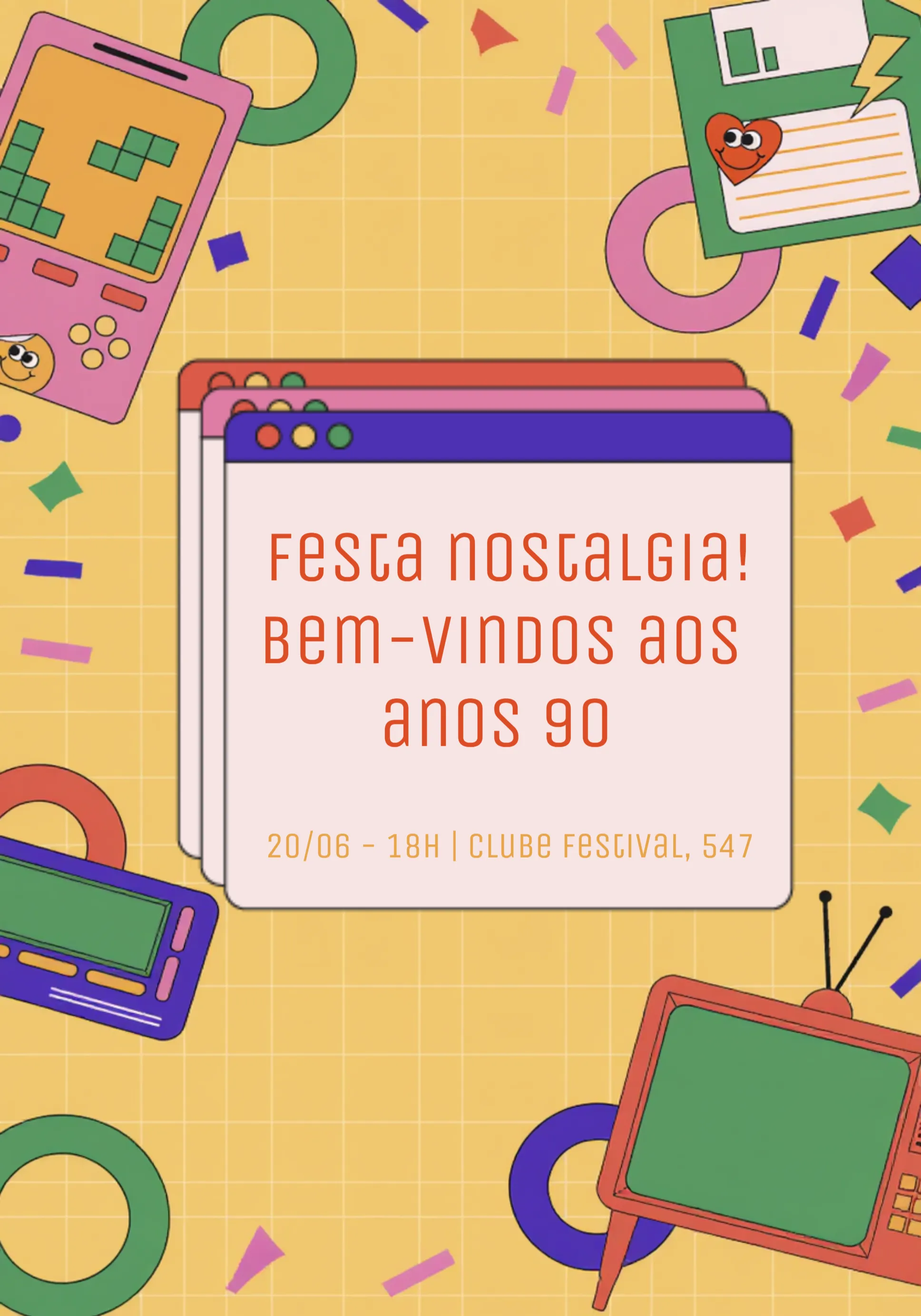 template convite 90 anos