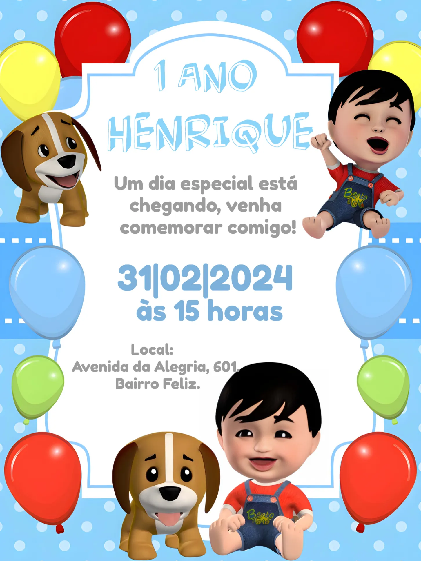 convite Bento e Totó vs convite tradicional