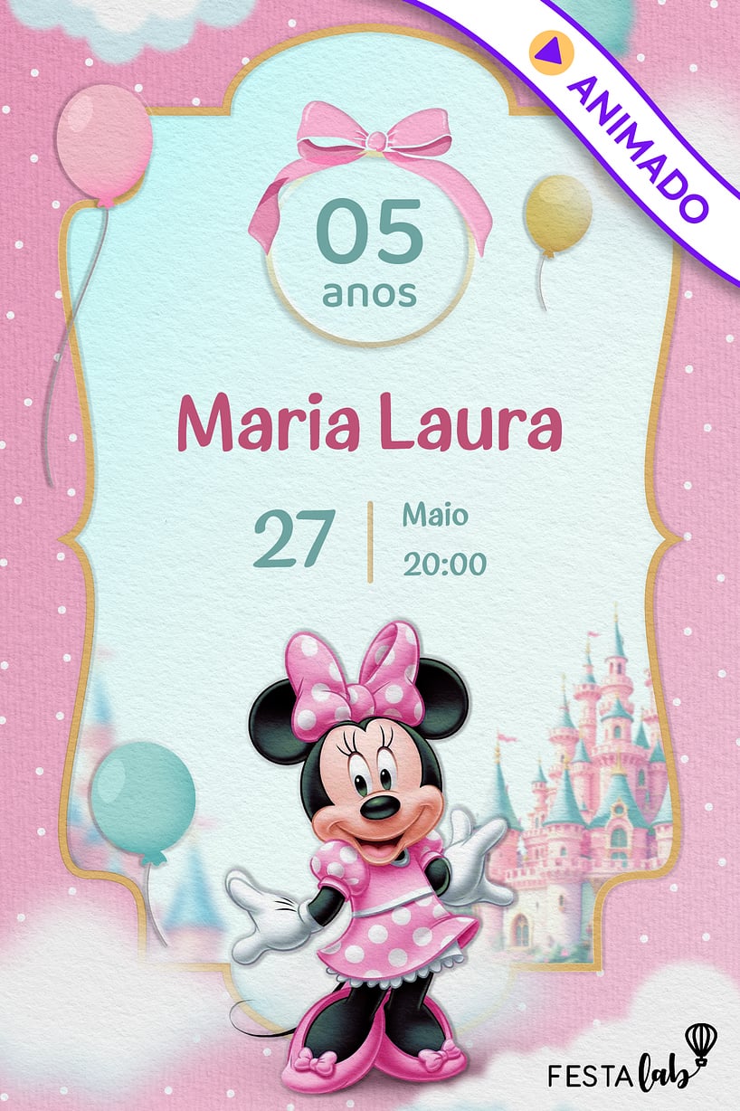 convite virtual infantil para WhatsApp grátis