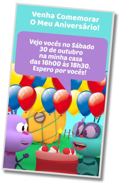 modelo de convite de aniversário infantil virtual
