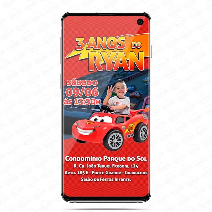 convite virtual mcqueen whatsapp