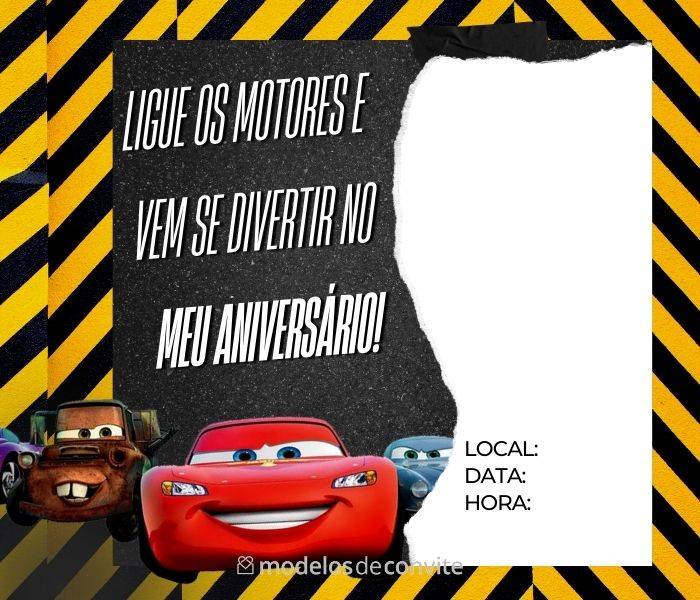 convite mcqueen para imprimir