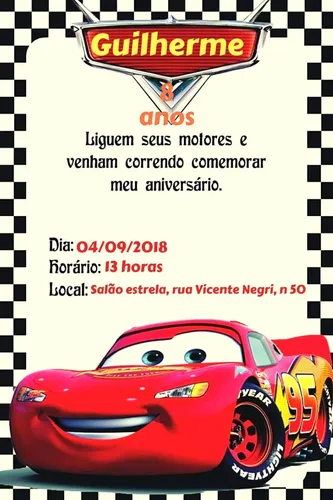 convite virtual mcqueen whatsapp