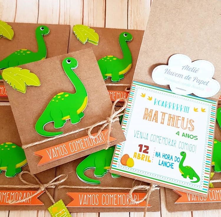 convite dinossauro baby