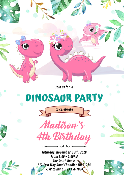 convite dinossauro baby