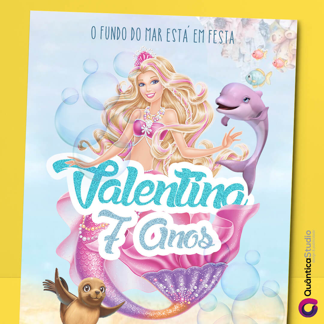 convite festa barbie online