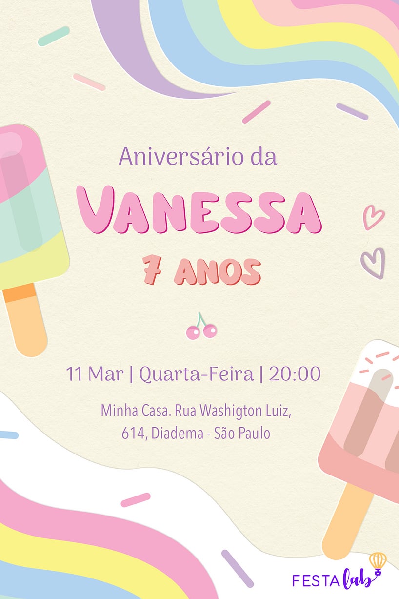 criar convite mundo doce online