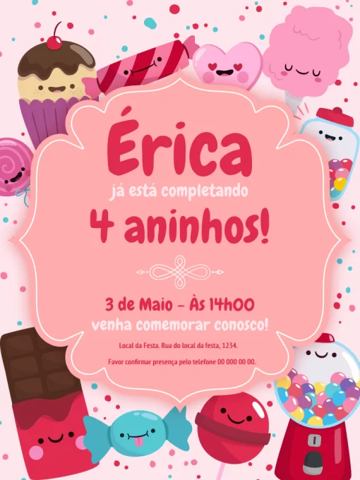 editor de convite doce