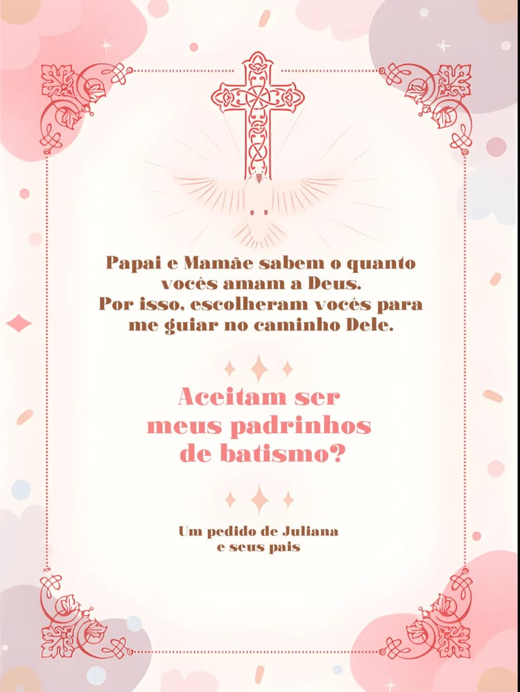 convite padrinhos batismo caixa MDF