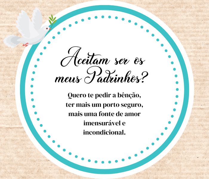 convite padrinhos batismo criativo e barato