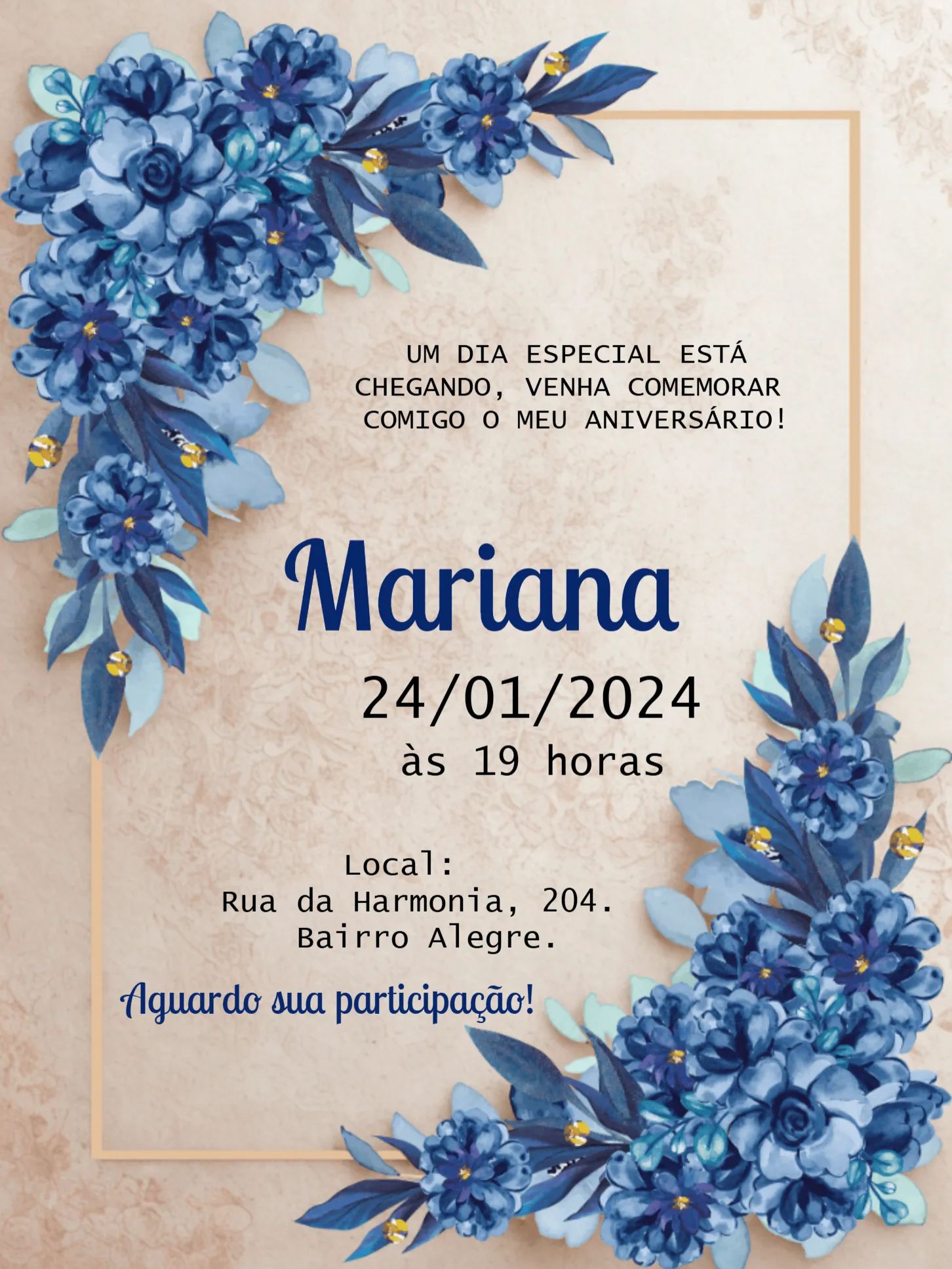 convite de aniversário editável