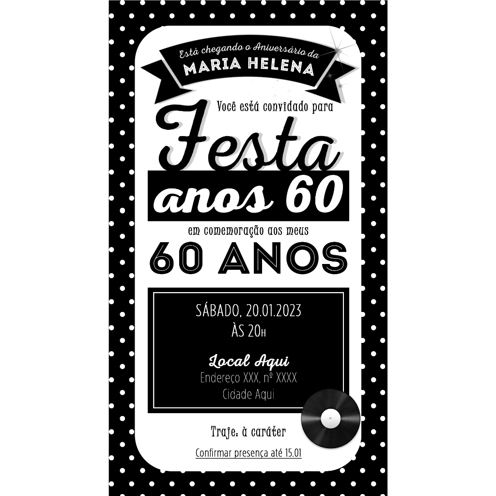 convite de aniversário adulto