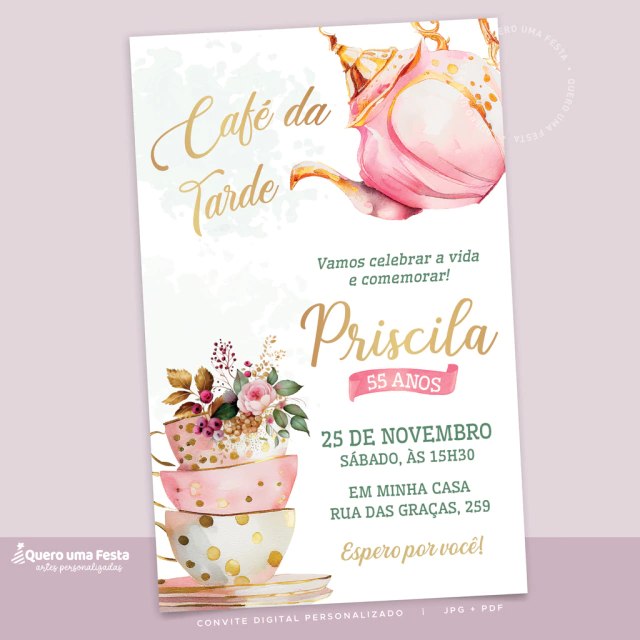 convite de aniversário moderno