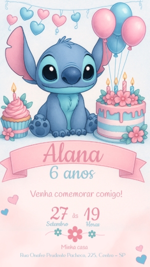 convite de aniversário infantil editável