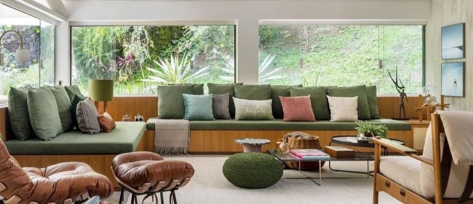 aplicações específicas do verde musgo em design de interiores