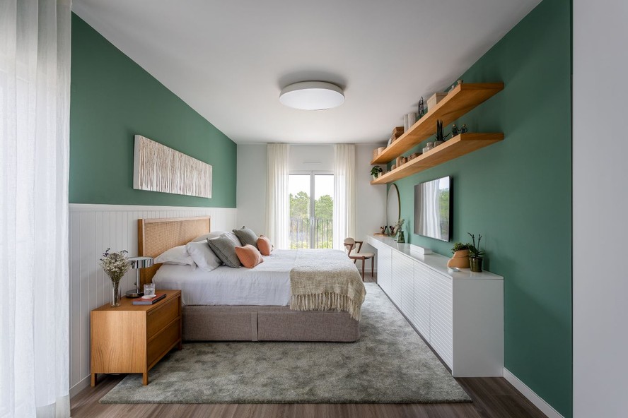 aplicações específicas do verde musgo em design de interiores