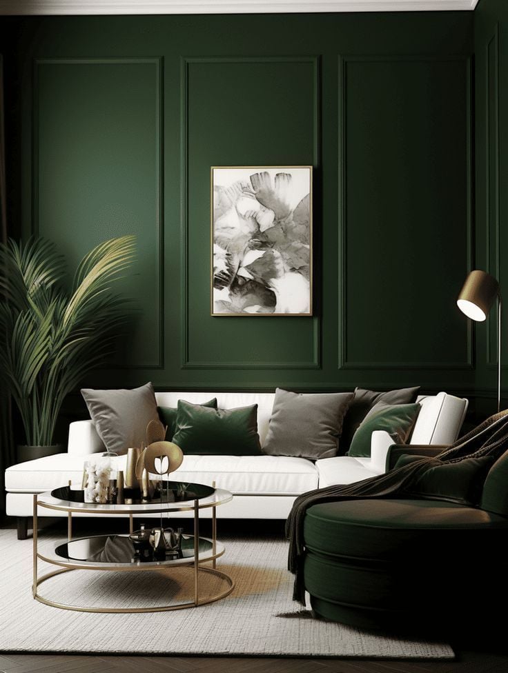inspiração decoração com verde musgo