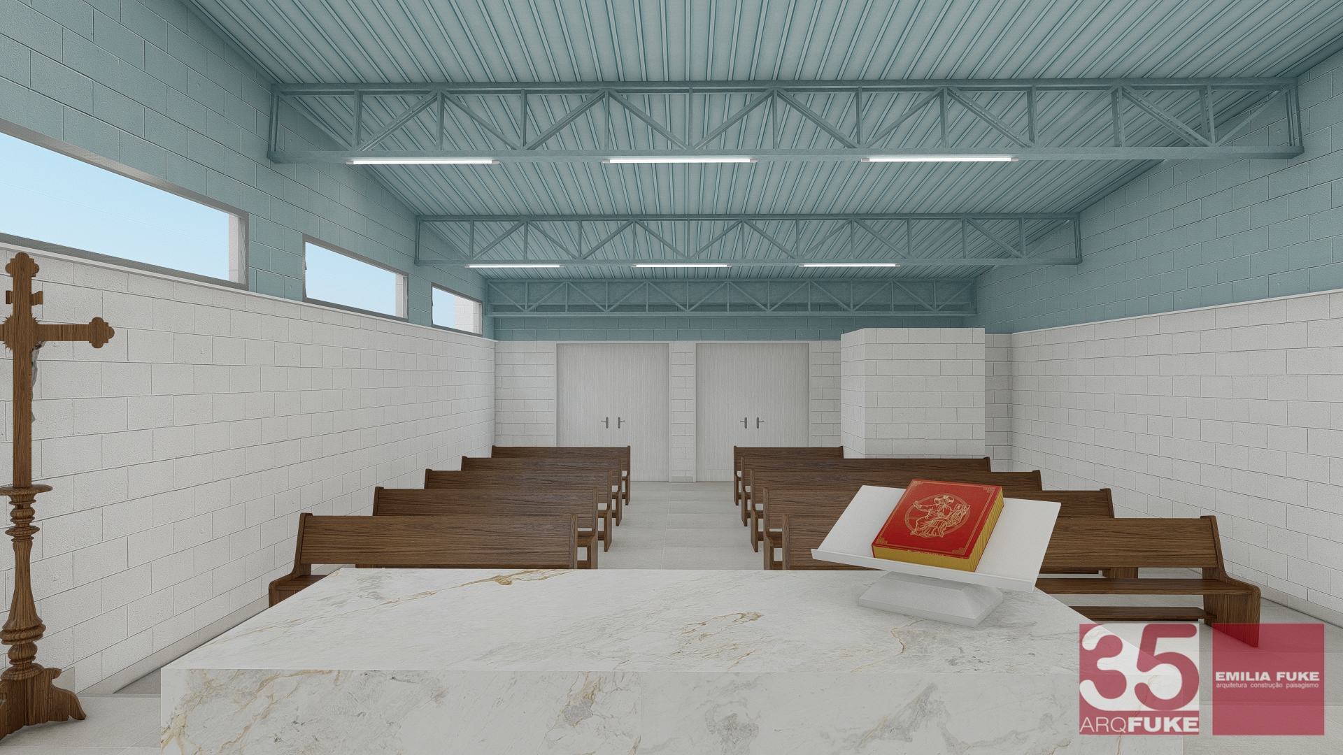 cores que ampliam o espaço da igreja