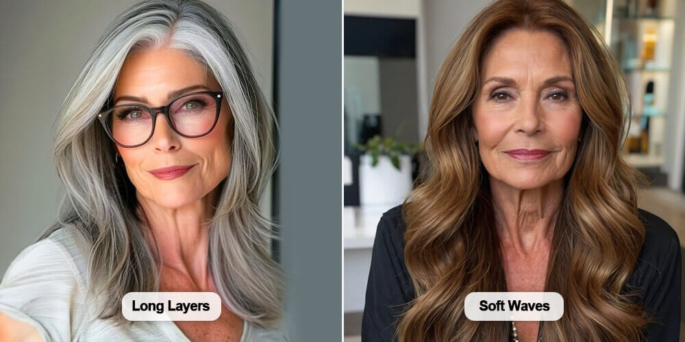 corte de cabelo 50+ longo