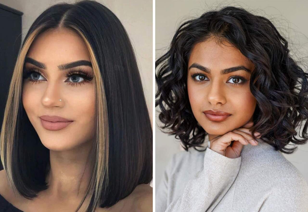 inspiração corte long bob para rosto redondo