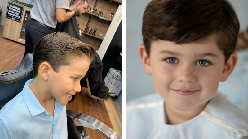 ideias de corte de cabelo infantil masculino liso