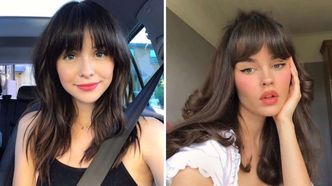 corte de cabelo ondulado com franja